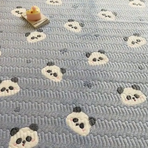 91家纺网 家纺一手货源 找家纺 川悦生活 2024新款A类印花雪花绒床垫加厚绒保暖床护垫 床垫塔丽小熊猫