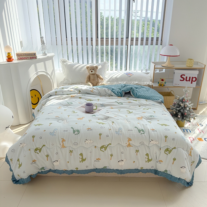 91家纺网 家纺一手货源 找家纺 芯恋 2025款提花韩版花边豆豆冬被被子春秋被芯大豆被豆豆被恐龙世界