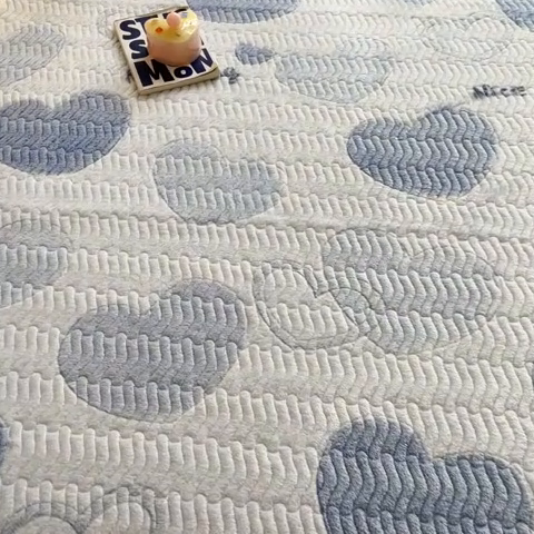 91家纺网 家纺一手货源 找家纺 川悦生活 2024新款A类印花雪花绒床垫加厚绒保暖床护垫 床垫青色岁月