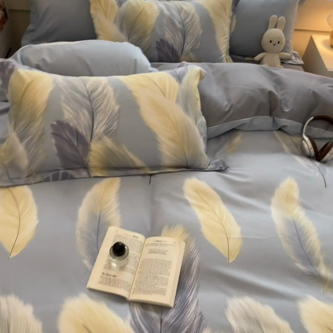 91家纺网 家纺一手货源 找家纺 慕尚家纺 2025新款原棉磨毛四件套单被套系列-单被套 香染