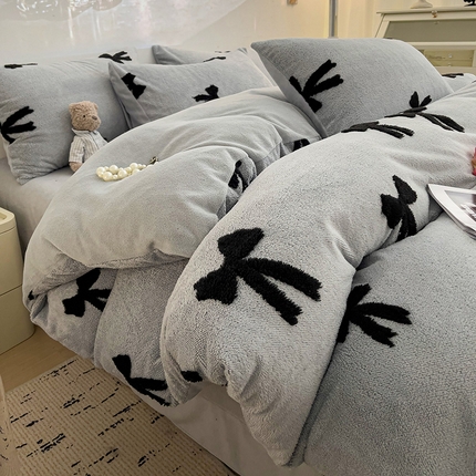 91家纺网 家纺一手货源 找家纺 （总）2024秋冬新款舒棉绒提花牛奶绒四件套