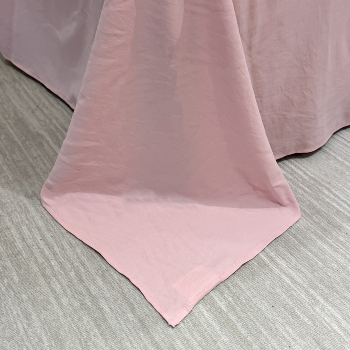 91家纺网 家纺一手货源 找家纺 花沐家居 2024新款亲肤云朵棉四件套加厚印花高克重磨毛四件套直播爆款 条纹粉