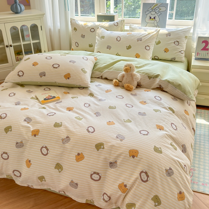 91家纺网 家纺一手货源 找家纺 清雅福 2024新款全棉13070印花单品系列-四件套 乐游原米