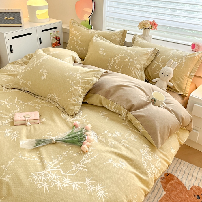 91家纺网 家纺一手货源 找家纺 慕尚家纺 2025新款原棉磨毛四件套单被套系列-四件套 悠香