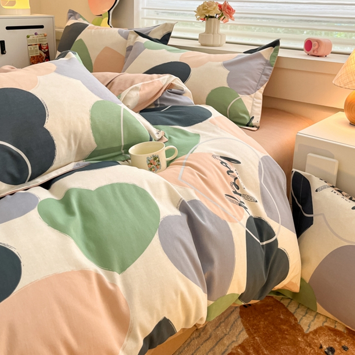 91家纺网 家纺一手货源 找家纺 慕尚家纺 2025新款原棉磨毛四件套单被套系列-单被套 心悦绿