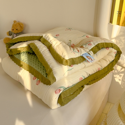 91家纺网 家纺一手货源 找家纺 （总）芯恋 2025款提花韩版花边豆豆冬被被子春秋被芯大豆被豆豆被