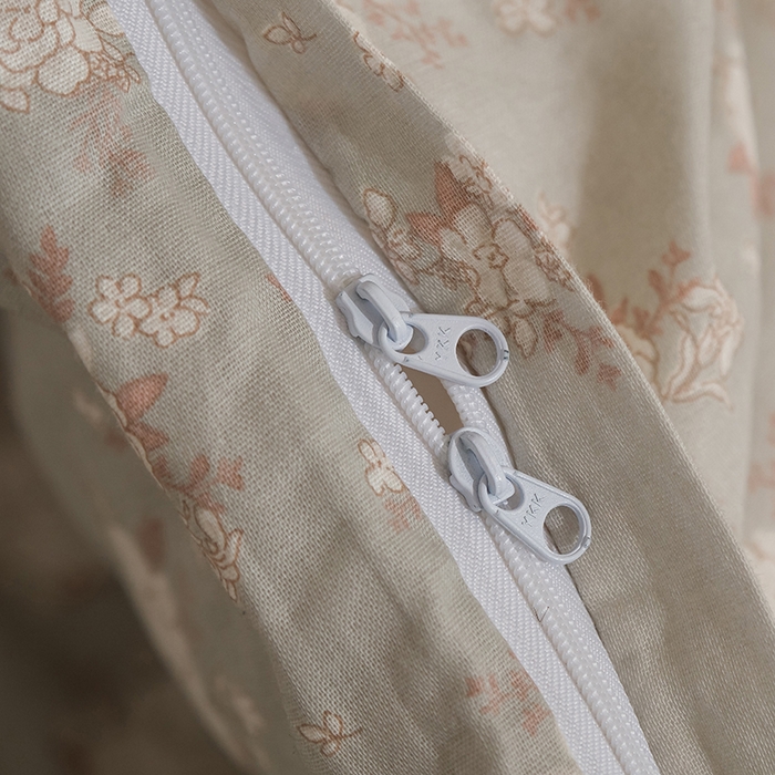 91家纺网 家纺一手货源 找家纺 麦伦家居 2024秋冬新款A类全棉有氧双层纱四件套 白茶