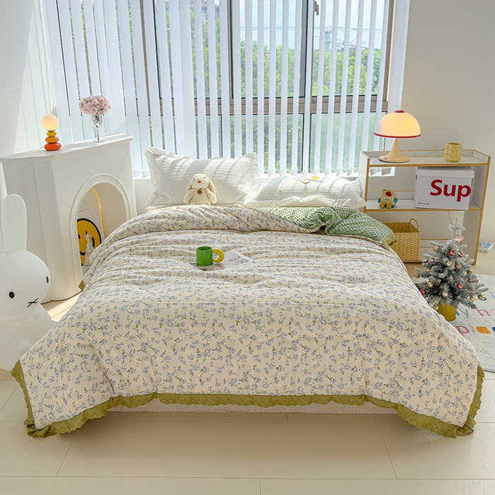 91家纺网 家纺一手货源 找家纺 芯恋 2025款提花韩版花边豆豆冬被被子春秋被芯大豆被豆豆被花海