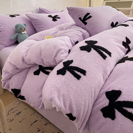 91家纺网 家纺一手货源 找家纺 （总）2024秋冬新款舒棉绒提花牛奶绒四件套