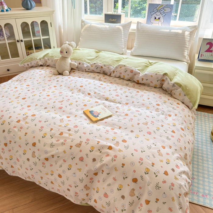 91家纺网 家纺一手货源 找家纺 清雅福 2024新款全棉13070印花单品系列-单被套 春日限定米