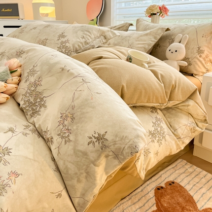 91家纺网 家纺一手货源 找家纺 （总）慕尚家纺 2025新款原棉磨毛四件套单被套系列-四件套