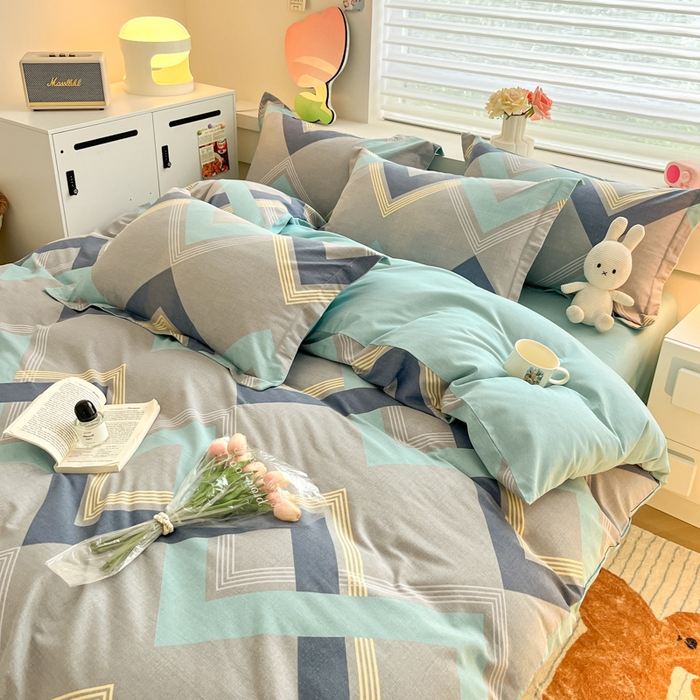 91家纺网 家纺一手货源 找家纺 慕尚家纺 2025新款原棉磨毛四件套单被套系列-单被套 莱德灰