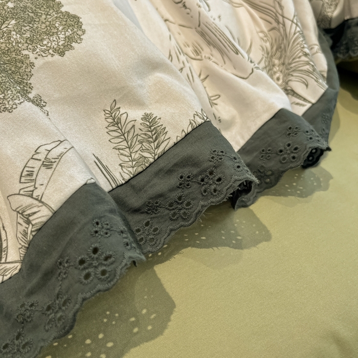 91家纺网 家纺一手货源 找家纺 沐辰 2024新款A类全棉磨毛花边款四件套 花边款-水木年华