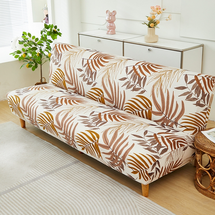 91家纺网 家纺一手货源 找家纺 逐日沙发套 2024新款牛奶丝印花系列-沙发床套 沙发床套-棕叶