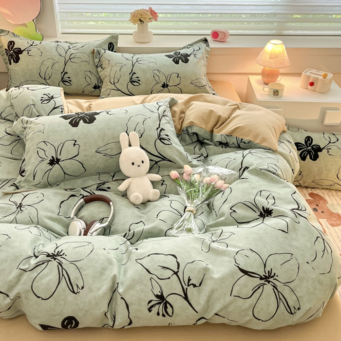 91家纺网 家纺一手货源 找家纺 慕尚家纺 2025新款原棉磨毛四件套单被套系列-单被套 秘密花园