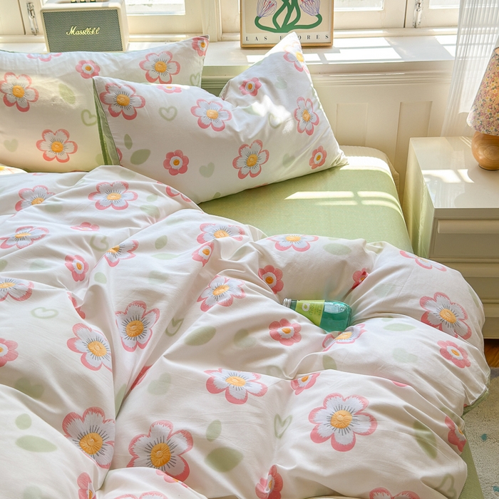 91家纺网 家纺一手货源 找家纺 清雅福 2024新款全棉13070印花单品系列-单被套 云朵泡芙米