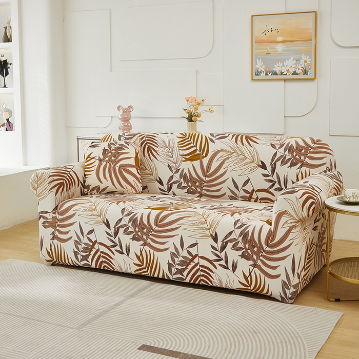 91家纺网 家纺一手货源 找家纺 逐日沙发套 2024新款牛奶丝印花系列-沙发套 沙发套-叶影