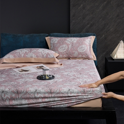 91家纺网 家纺一手货源 找家纺 （总）八十八家纺 2024新款双股活性贡缎长绒棉数码印花单品及套件--床笠