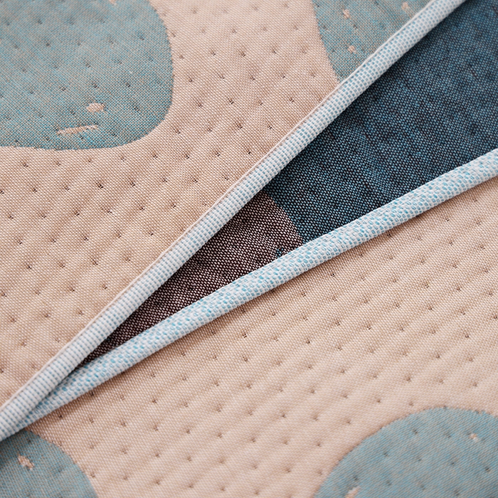 91家纺网 家纺一手货源 找家纺 朴尔家纺-毛巾被 2024年新款卡通定位纯棉四层纱布枕巾 心跳小兔-蓝