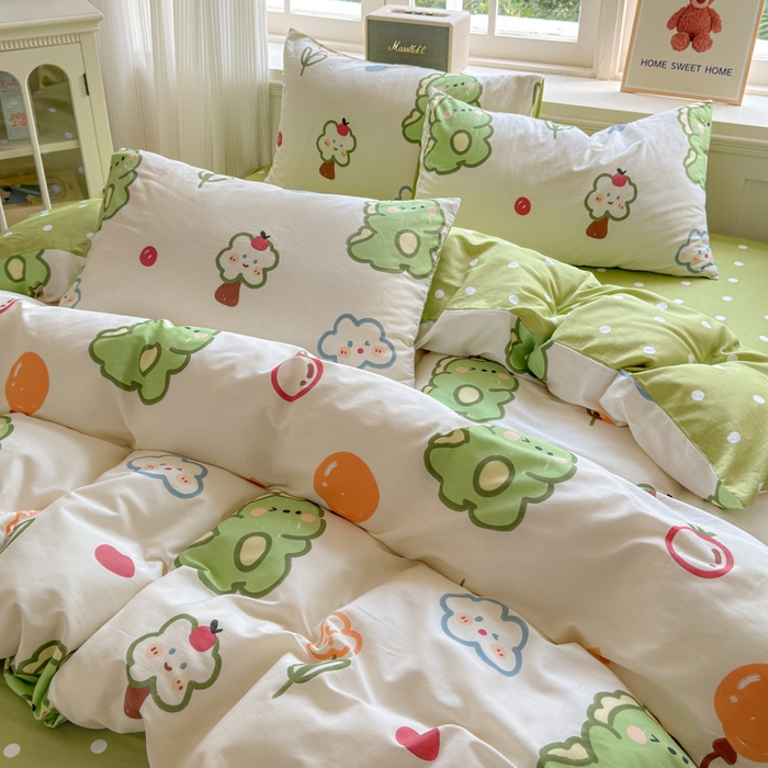 91家纺网 家纺一手货源 找家纺 清雅福 2024新款全棉13070印花单品系列-单被套 恐龙日记米