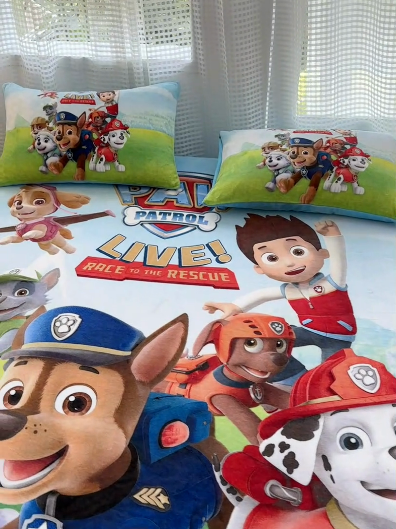 91家纺网 家纺一手货源 找家纺 ds生活馆 2026新款大版数码印花牛奶绒单床笠 汪汪队