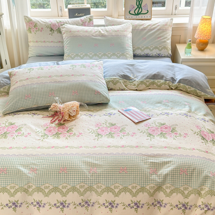 91家纺网 家纺一手货源 找家纺 清雅福 2024新款全棉13070印花单品系列-单被套 春野星漫