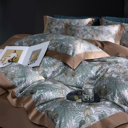 91家纺网 家纺一手货源 找家纺 （总）八十八家纺 2024新款双股活性贡缎长绒棉数码印花单品及套件--四件套