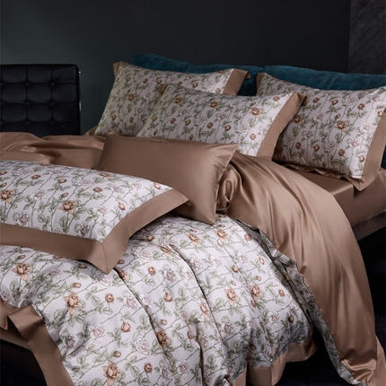 91家纺网 家纺一手货源 找家纺 （总）八十八家纺 2024新款双股活性贡缎长绒棉数码印花单品及套件--被套