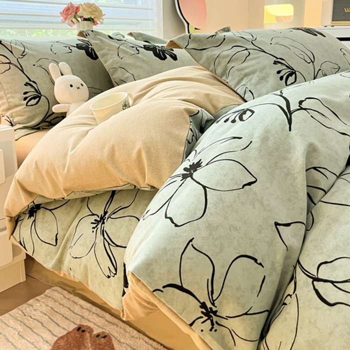 91家纺网 家纺一手货源 找家纺 慕尚家纺 2025新款原棉磨毛四件套单被套系列-单被套 秘密花园