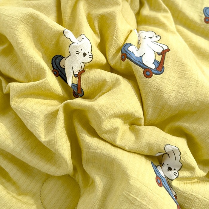 91家纺网 家纺一手货源 找家纺 芯恋 2025款提花韩版花边豆豆冬被被子春秋被芯大豆被豆豆被滑板兔