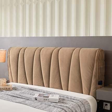 91家纺网 家纺一手货源 找家纺 （总）情恒家纺 2025新款抽条牛奶绒斜线款床头罩大靠背靠垫