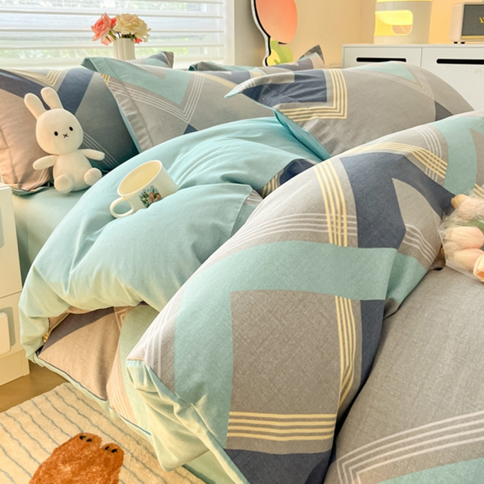 91家纺网 家纺一手货源 找家纺 慕尚家纺 2025新款原棉磨毛四件套单被套系列-单被套 莱德灰