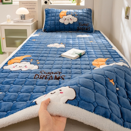 91家纺网 家纺一手货源 找家纺 家喜爱 2024新款学生牛奶绒直角床褥 云星月