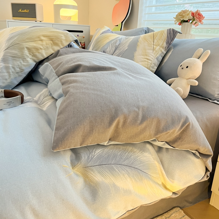 91家纺网 家纺一手货源 找家纺 慕尚家纺 2025新款原棉磨毛四件套单被套系列-单被套 香染