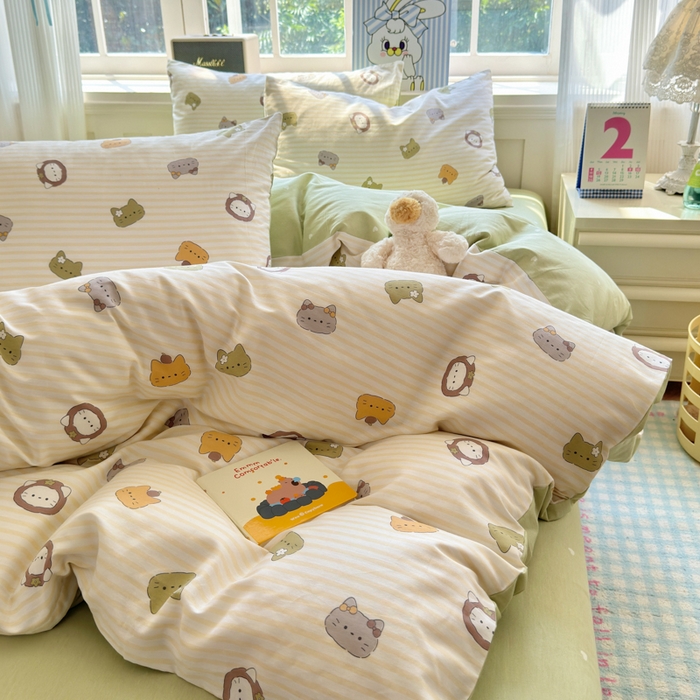 91家纺网 家纺一手货源 找家纺 清雅福 2024新款全棉13070印花单品系列-四件套 乐游原米