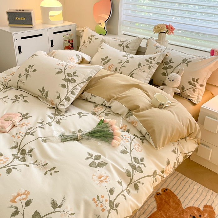 91家纺网 家纺一手货源 找家纺 慕尚家纺 2025新款原棉磨毛四件套单被套系列-单被套 向阳花开