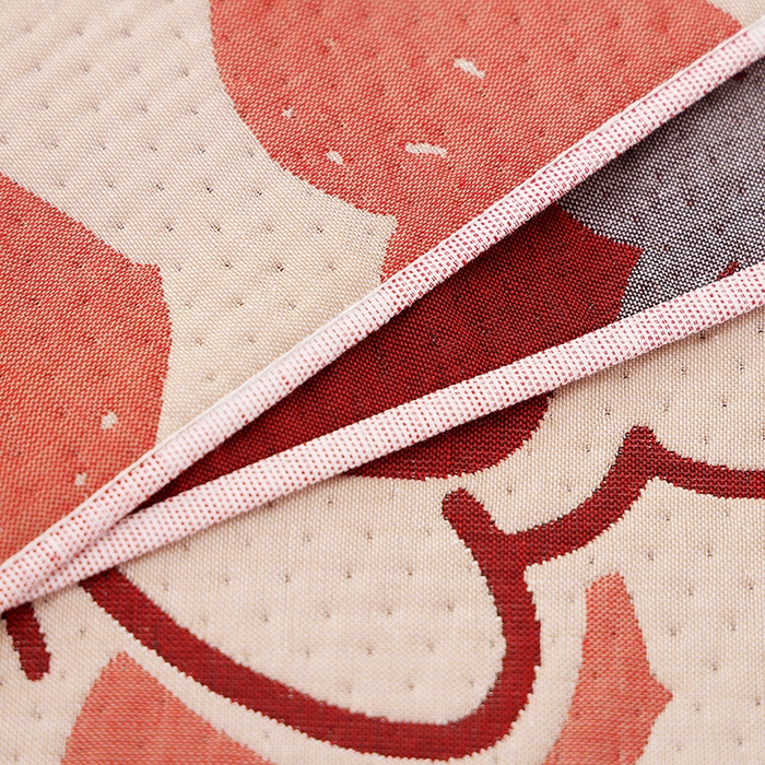 91家纺网 家纺一手货源 找家纺 朴尔家纺-毛巾被 2024年新款卡通定位纯棉四层纱布枕巾 心跳小兔-红