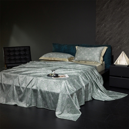 91家纺网 家纺一手货源 找家纺 （总）八十八家纺 2024新款双股活性贡缎长绒棉数码印花单品及套件--床单