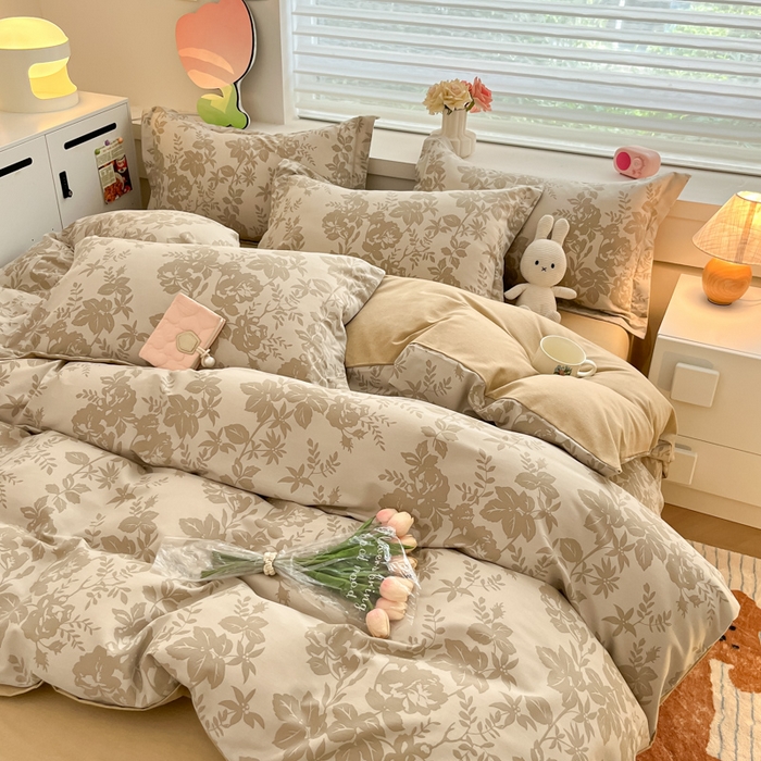 91家纺网 家纺一手货源 找家纺 慕尚家纺 2025新款原棉磨毛四件套单被套系列-单被套 伊闻