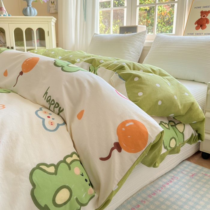 91家纺网 家纺一手货源 找家纺 清雅福 2024新款全棉13070印花单品系列-单被套 恐龙日记米