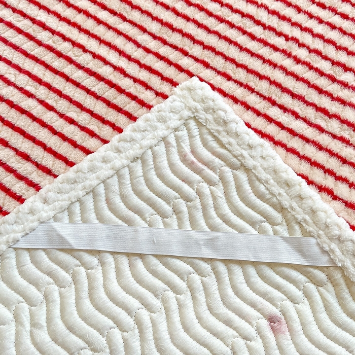 91家纺网 家纺一手货源 找家纺 川悦生活 2024新款A类印花雪花绒床垫加厚绒保暖床护垫 床垫秋语-红豆