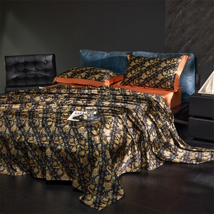 91家纺网 家纺一手货源 找家纺 （总）八十八家纺 2024新款双股活性贡缎长绒棉数码印花单品及套件--床单