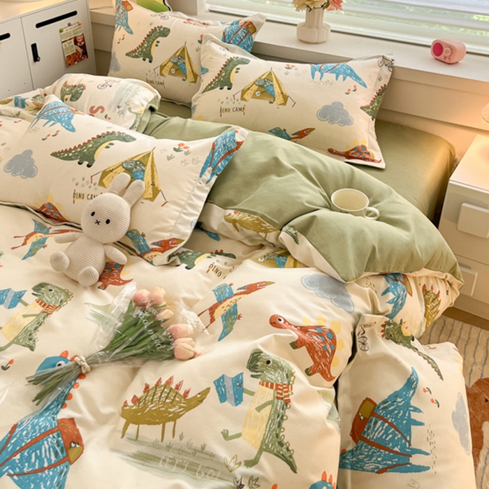 91家纺网 家纺一手货源 找家纺 慕尚家纺 2025新款原棉磨毛四件套单被套系列-单被套 侏罗纪