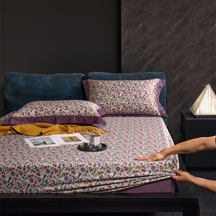 91家纺网 家纺一手货源 找家纺 （总）八十八家纺 2024新款双股活性贡缎长绒棉数码印花单品及套件--床笠