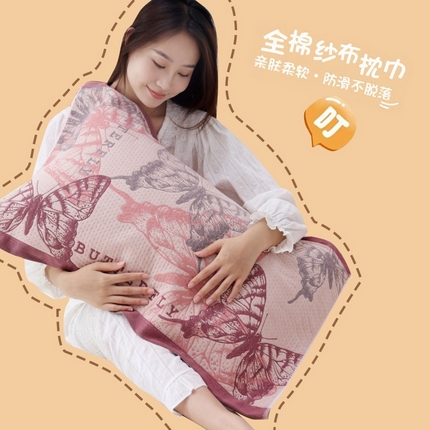 91家纺网 家纺一手货源 找家纺 （总）朴尔家纺-毛巾被 2024年新款卡通定位纯棉四层纱布枕巾