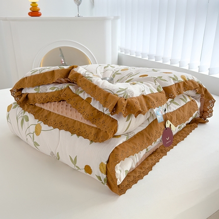 91家纺网 家纺一手货源 找家纺 （总）芯恋 2025款提花韩版花边豆豆冬被被子春秋被芯大豆被豆豆被