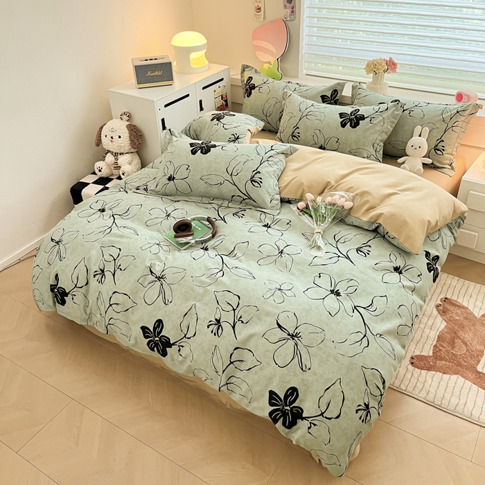 91家纺网 家纺一手货源 找家纺 慕尚家纺 2025新款原棉磨毛四件套单被套系列-单被套 秘密花园