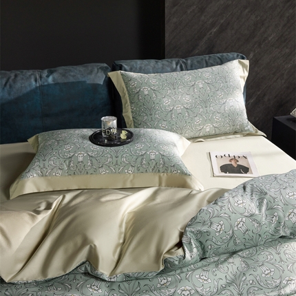 91家纺网 家纺一手货源 找家纺 （总）八十八家纺 2024新款双股活性贡缎长绒棉数码印花单品及套件--枕套