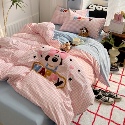 91家纺网 家纺一手货源 找家纺 （总）子钦家纺 2024新款云朵棉印加绣卡通毛巾绣四件套