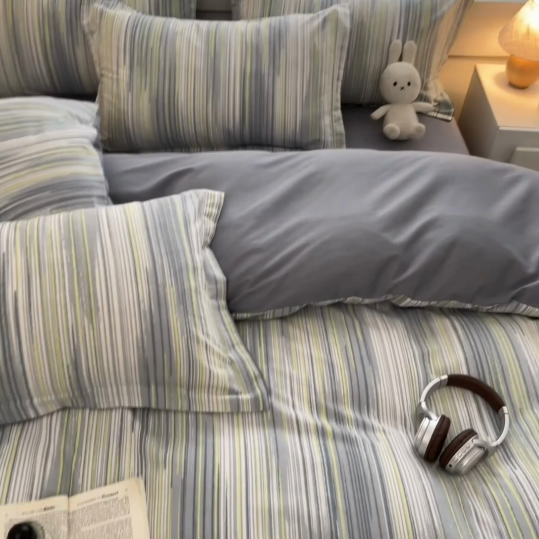 91家纺网 家纺一手货源 找家纺 慕尚家纺 2025新款原棉磨毛四件套单被套系列-单被套 海岸线